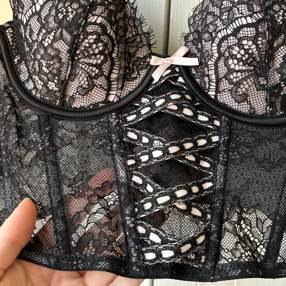 Victoria Secret Black and Pink Corset - Picture 3 of 9
